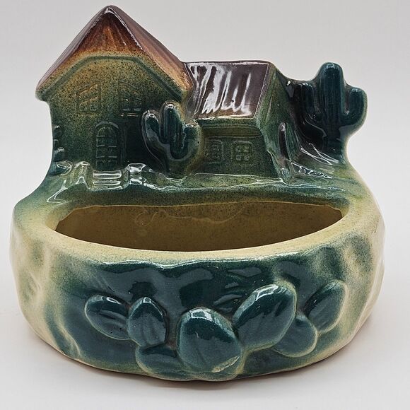 Fredericksburg Art Pottery FAPCO Planter Hacienda Southwest House Cactus Vintage - Picture 1 of 12